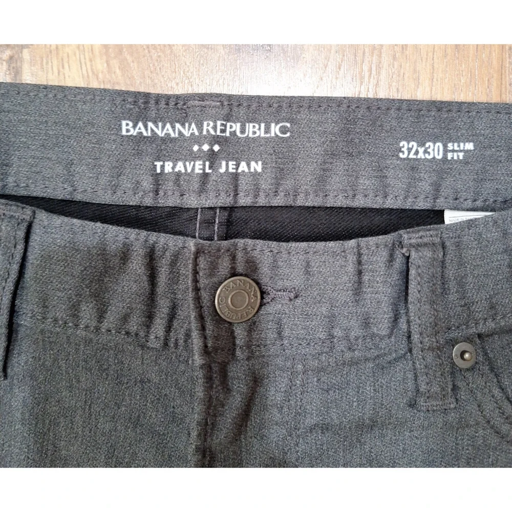 Banana Republic Men’s Traveler Pants Slim Fit, Gray, Size 32 x 30